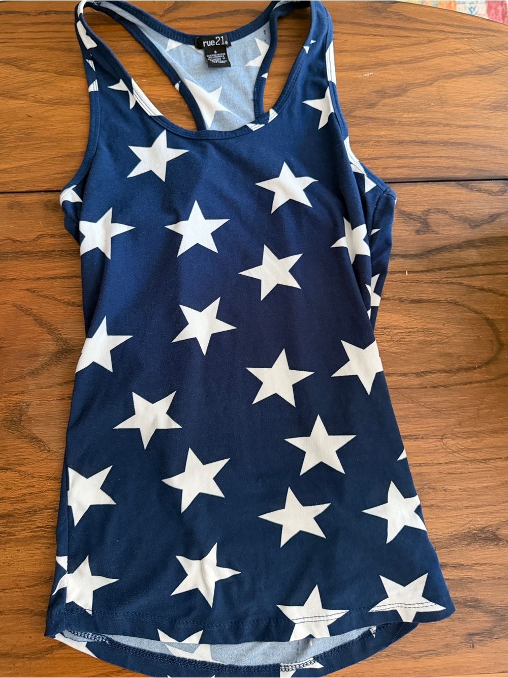 Rue21 Navy and White Star Racerback Tank